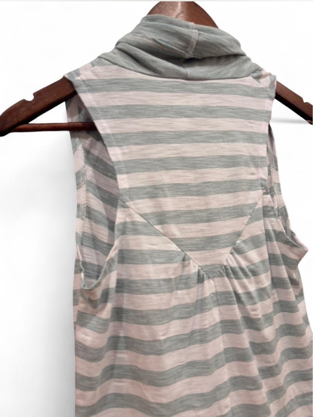 Converse One Star Sleeveless Cowlneck Teal & White Stripe Top | Small - Picture 5 of 7
